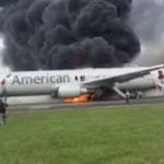 Avión se incendió en aeropuerto de Chicago por un neumático reventado