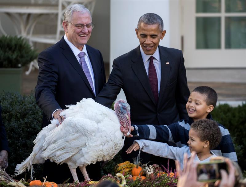 Obama celebró su último indulto del pavo por Acción de Gracias