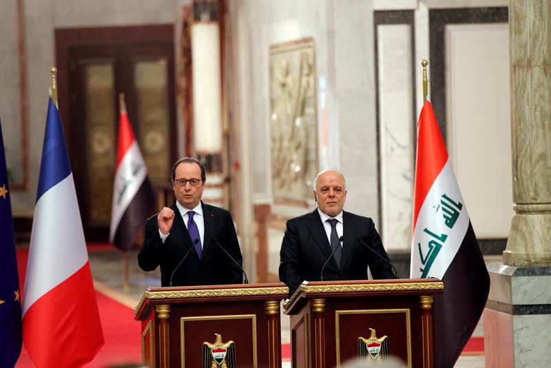 Hollande aseguró el apoyo de Francia a Irak en la lucha contra el EI