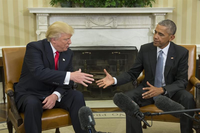 Trump se reunió en la Casa Blanca con Obama antes de la cesión de mando