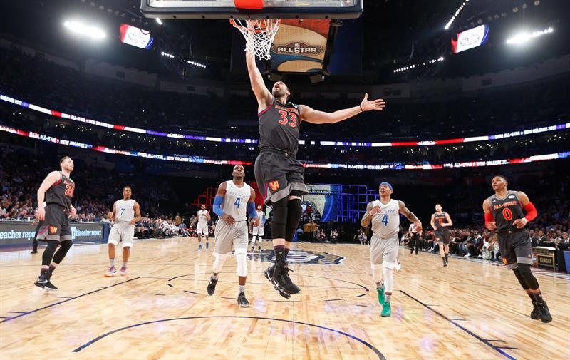 Marc Gasol anotó la última canasta en el triunfo del Oeste en el All Stars