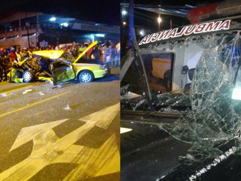Un muerto en choque entre taxi y ambulancia en Las Margaritas de Chepo