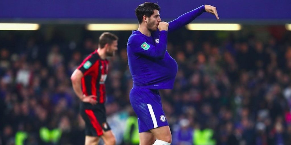 Álvaro Morata suspendido en la Premier League por dedicar gol a su esposa