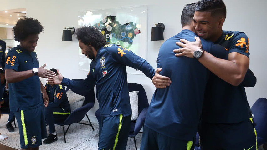 Marcelo y Casemiro se sumaron a los entrenamientos de Brasil en Londres