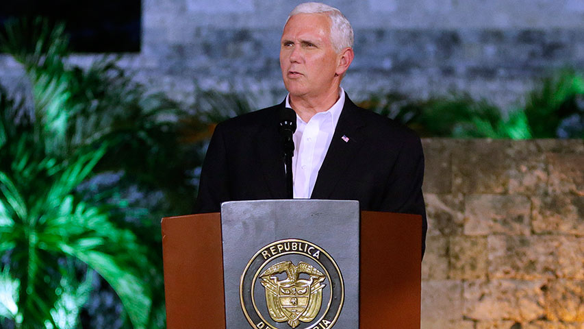 Pence afirmó que Estados Unidos “no se quedará de brazos cruzados” ante Venezuela