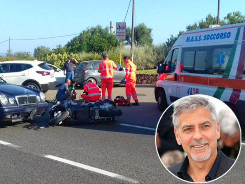George Clooney sufrió aparatoso accidente de motocicleta en Italia