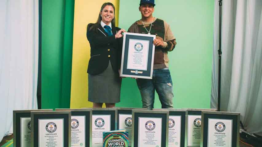 Daddy Yankee recibió 10 récords Guinness por “Despacito” y su éxito en Spotify