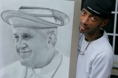 Un artista retrató al Papa Francisco con un sombrero «pinta’o»