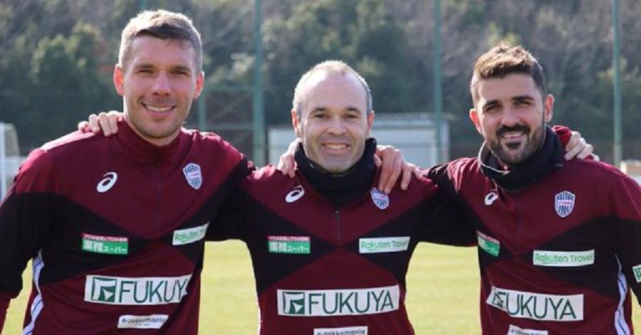 Tridente Iniesta, Villa y Podolski debuta con el Vissel Kobe