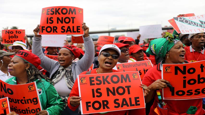 Huelga general en Sudáfrica por el elevado desempleo y la crisis eléctrica