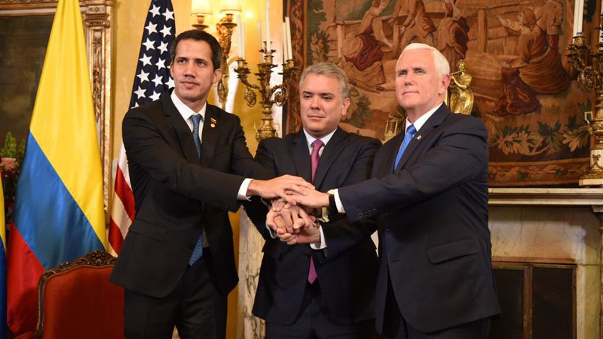 Juan Guaidó, Iván Duque y Mike Pence se reunieron en Bogotá