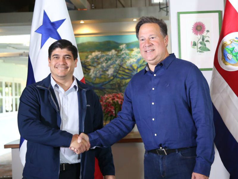 Presidente de Costa Rica llegó a primeras horas del día para reunión con Varela