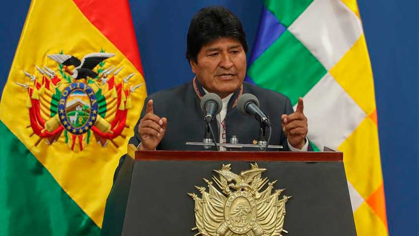 Morales reclama a Mesa y Camacho la pacificación de Bolivia