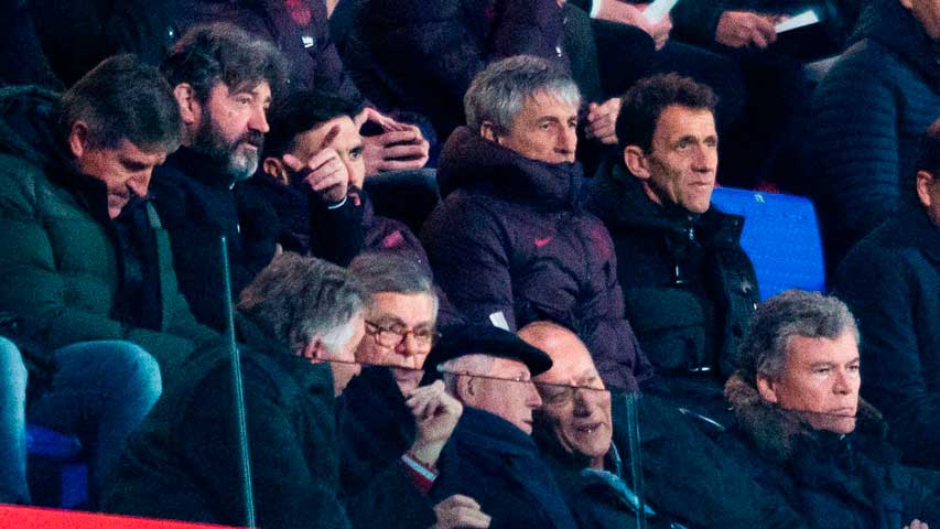 Setién se hizo presente en estadio Joahn Cruyff de Barcelona