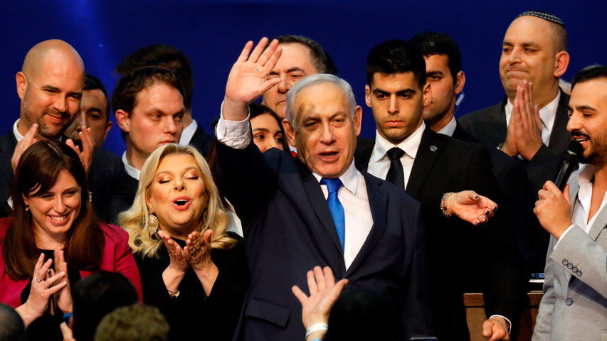 Con 90% de los votos escrutados Netanyahu ganó las elecciones