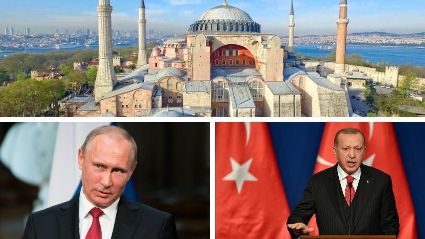 Putin traslada a Erdogan descontento por reconversión de Santa Sofía